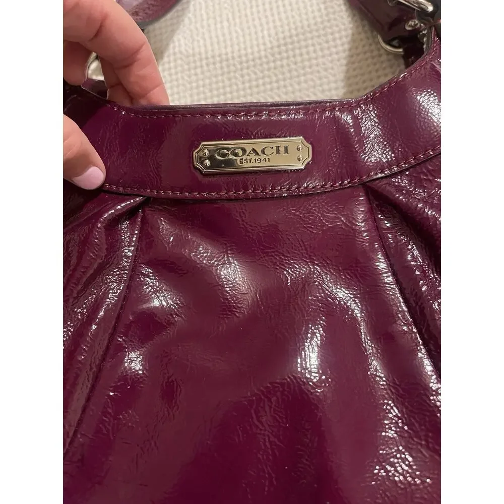 Coach Soho Large Y2K Hobo Shoulder Bag Crimson Plum Patent Leather NWOT